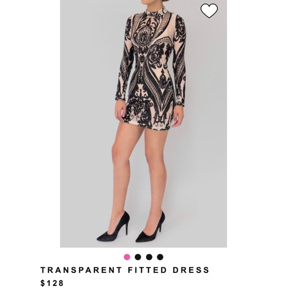 TRANSPARENT FITTED DRESS - Picture 2 of 8